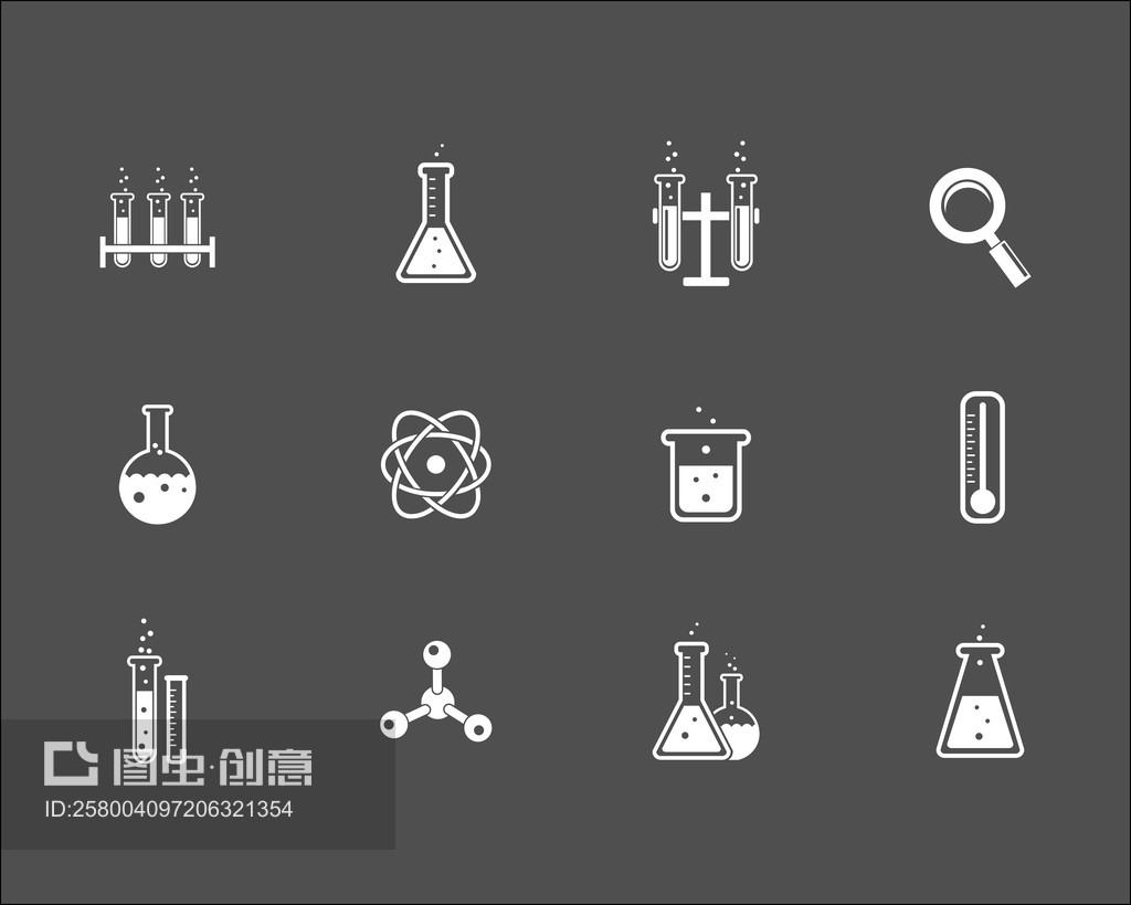 一组科学和研究图标Set of science and research icons